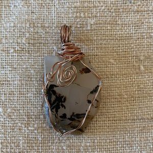 Wire wrapped stone pendant